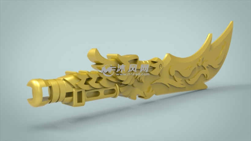 屠龙宝刀模型 - solidworks玩具公仔类模型下载