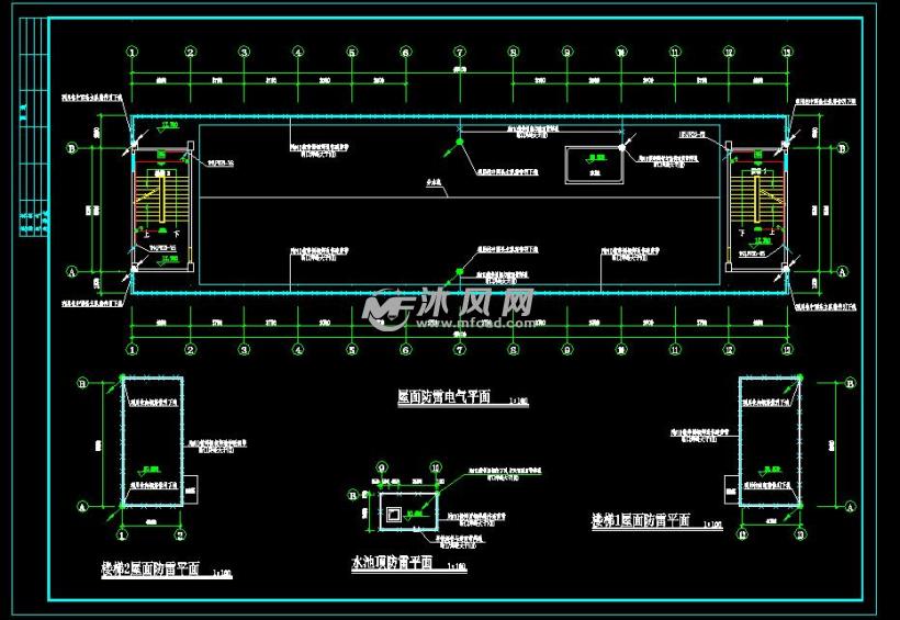 五层学生宿舍楼室内电气施工设计图 - AutoCA
