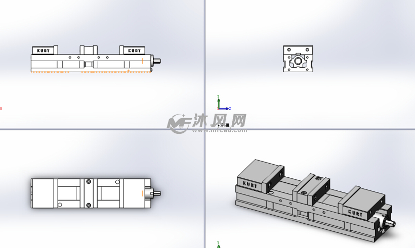 液压台虎钳设计模型三视图