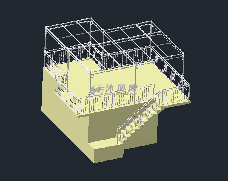 cad露台支架设计立体图