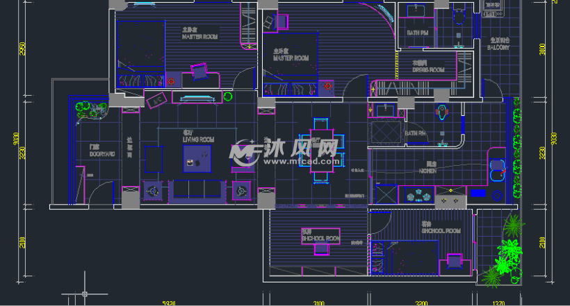 [广州]某单位住宅楼室内装修cad施工图 - AutoC