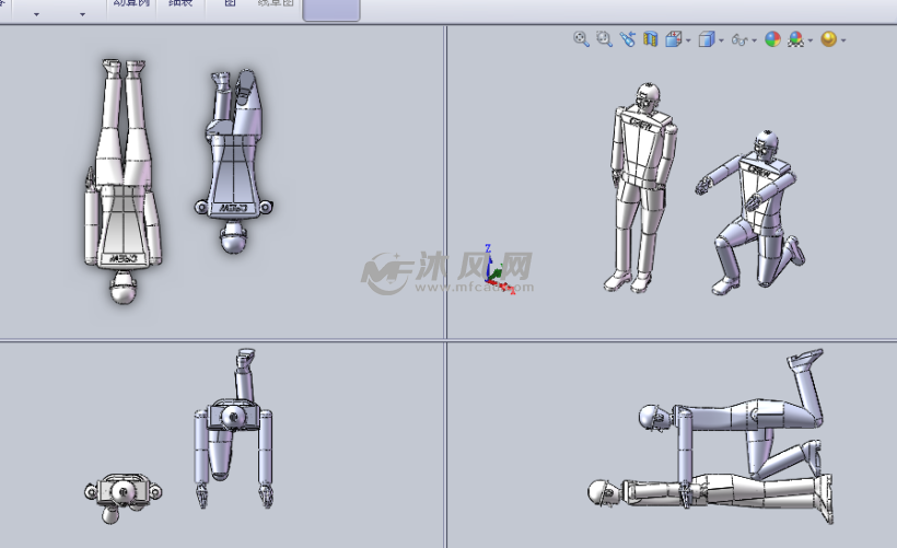 工人(人物)3d模型三视图