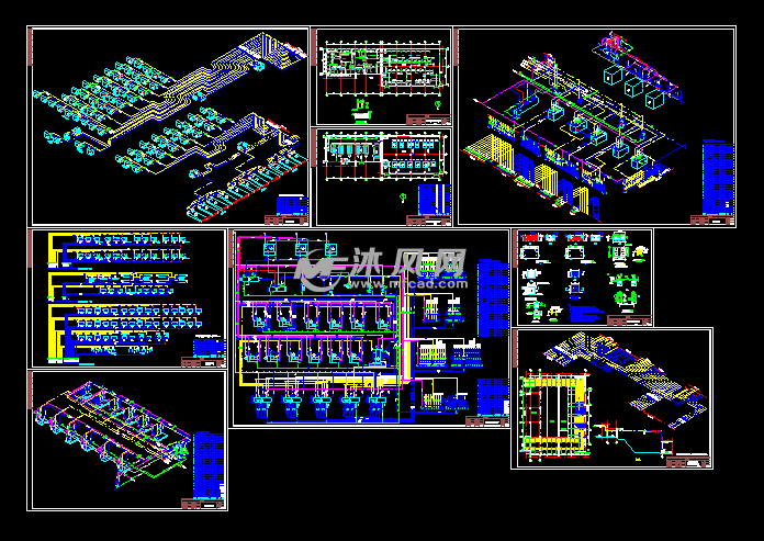 氨制冷原理图及系统图(exb、dwg格式各一张)