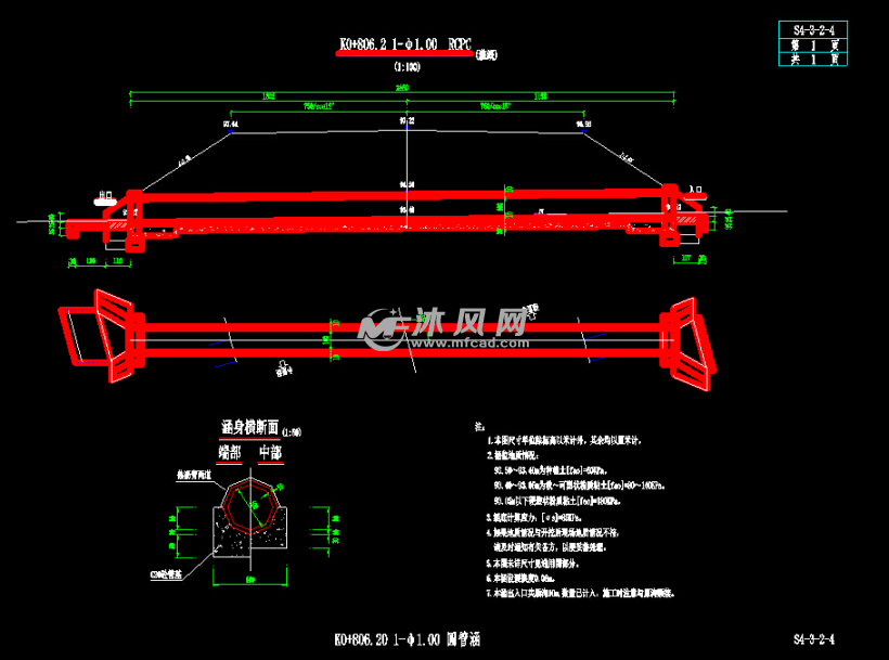 20(1-Φ1.00)圆管涵布置图