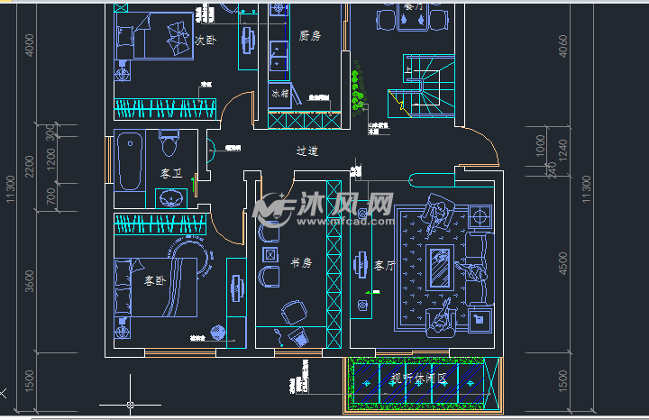 别墅室内装修cad设计施工图 - AutoCAD别墅图