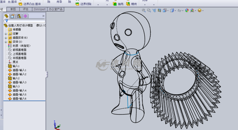 创意人形灯设计模型 - solidworks生活用品类模型下载 ...