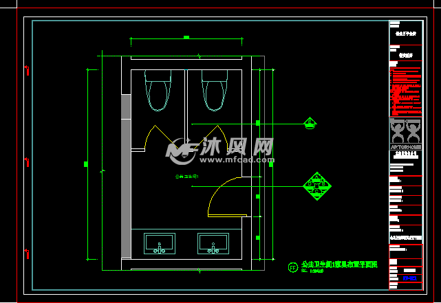 公共卫生间平面图