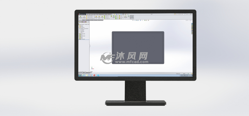 电脑显示器igs模型-正视图带贴图