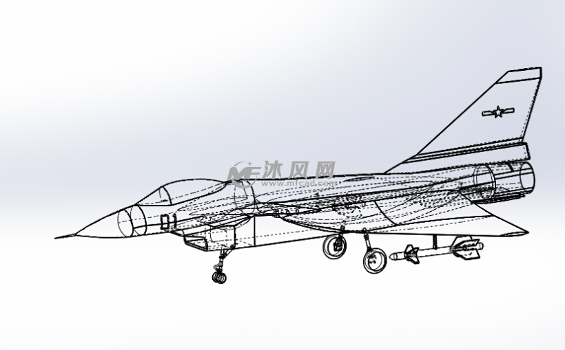 歼十战斗机sw立体建模 - solidworks军工用品模型下载