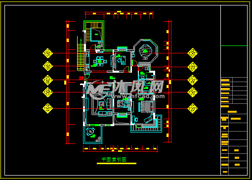 某跃层样板房田园风格装饰施工图及效果图-约