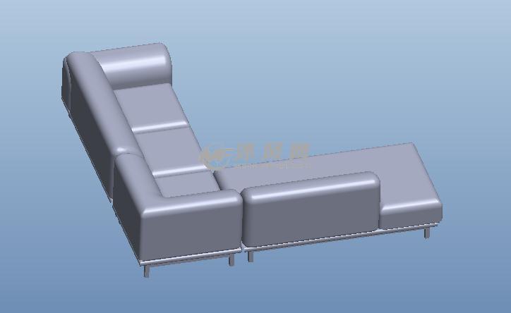 T形长沙发模型 - ProE生活用品类模型下载 - 沐风图纸