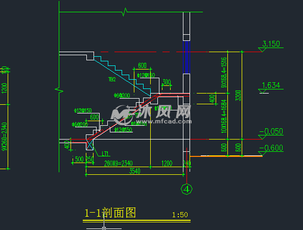 一整套命令楼梯水泥装修cadv命令施工图-cadcad钢筋算aa图片