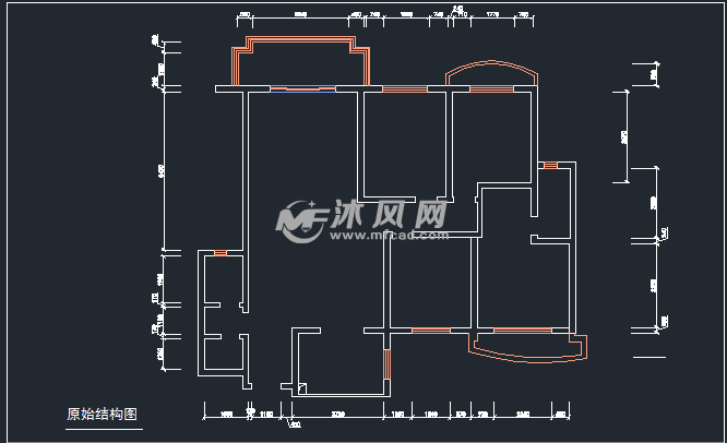 三室住宅室内装修cad施工工程图纸 - AutoCAD