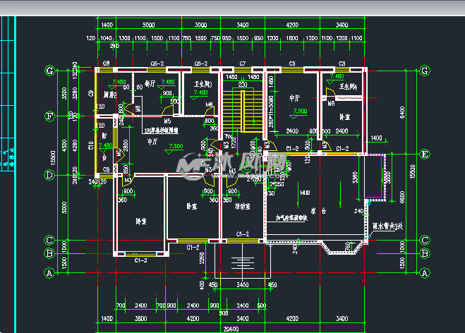 欧式古典豪华别墅cad建筑施工设计图 - AutoC