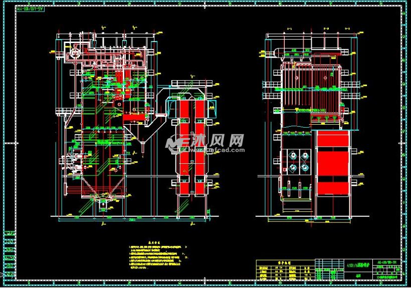 410t╱h煤粉锅炉总图 - AutoCAD化工环保设备