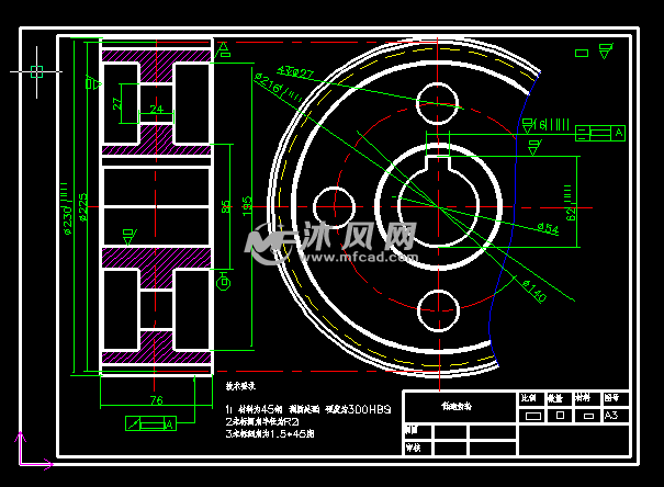 二级圆柱齿轮减速器设计图 - AutoCAD减速机械