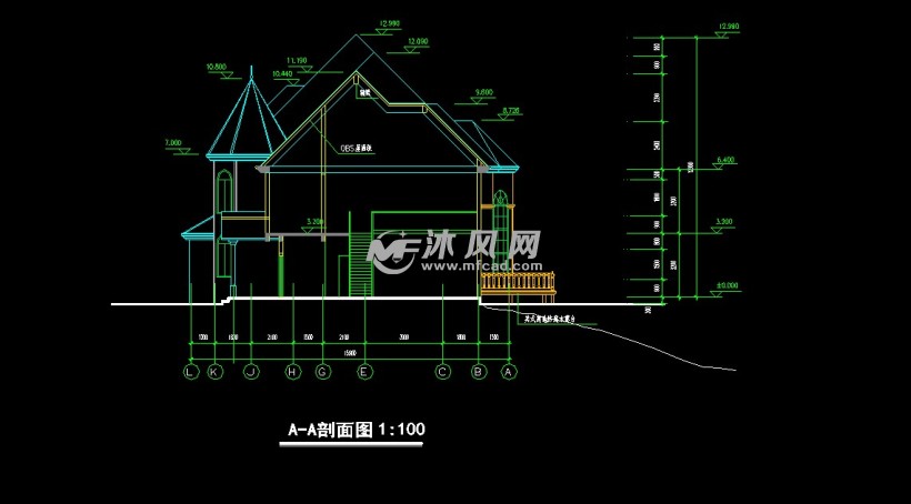 某框架结构别墅cad全套施工图