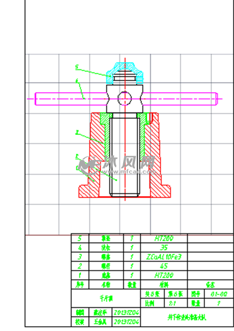 某种千斤顶装配图 - 其他autocad机械图纸