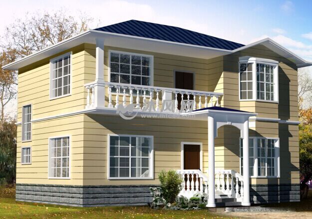 型花园别墅带阳台房屋建筑施工图(平面CAD+