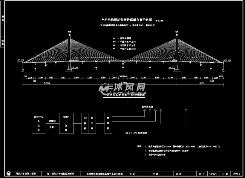 海口世纪大桥结构安全监测设计图纸