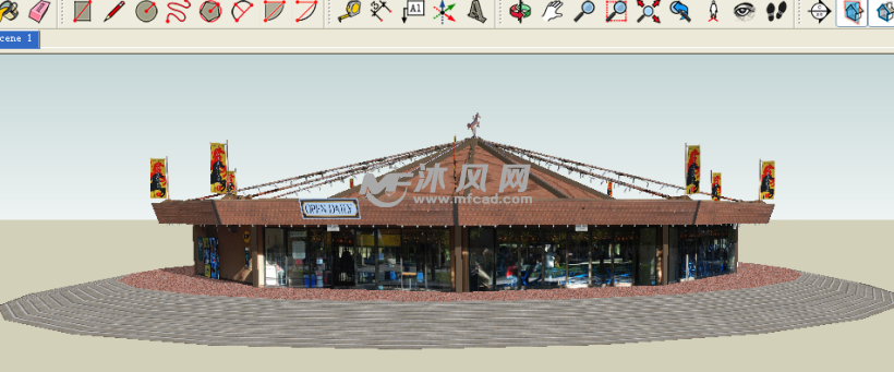 构造模型式的建立-sketchup旋转建筑木马-沐cad一个图纸的建筑固定如何图片