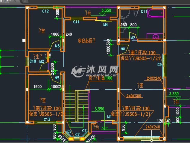 300平米二层别墅房屋设计平面结构施工图