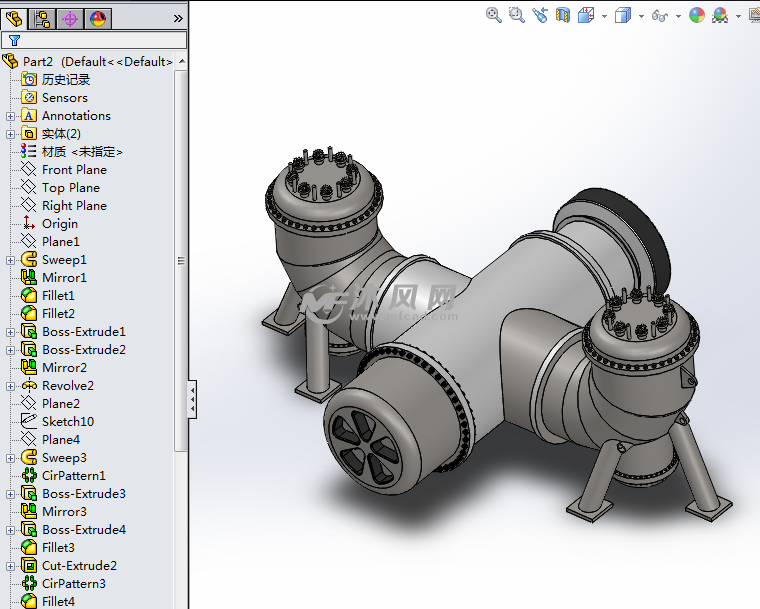 solidworks涡轮体设计模型