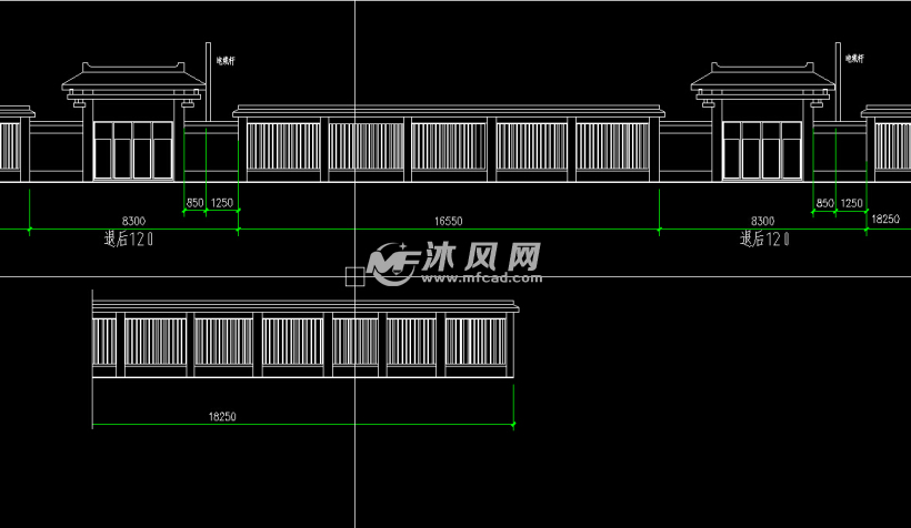 中式围墙施工图纸