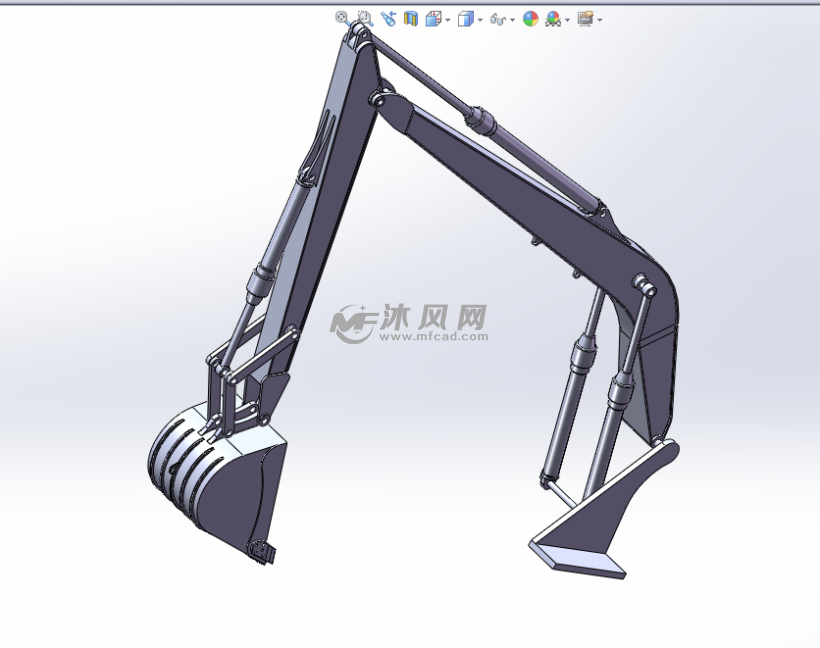 挖土机执行机构连杆臂模型