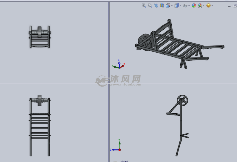 独轮推车设计模型 solidworks生活用品类模型下载 沐风图纸