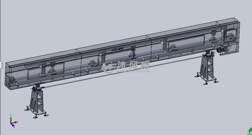 可调节的链条输送线设计模型 - solidworks机械
