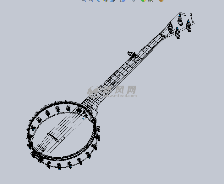 音乐神器之班卓琴设计模型 - solidworks生活用