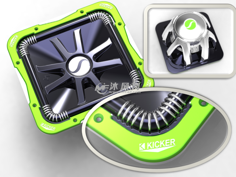 低音炮音箱设计模型 - solidworks生活用品类模