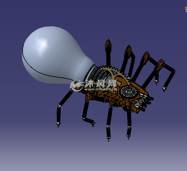 灯泡蜘蛛机器人设计模型 - proe机械设备模型下