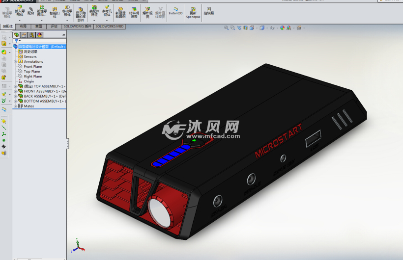 微型锂电池设计模型 - solidworks生活用品类模