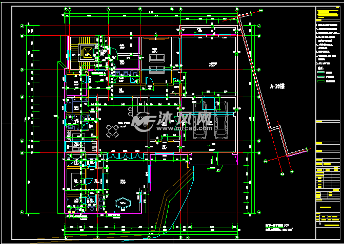 月半湾别墅图纸 - AutoCAD别墅图纸下载