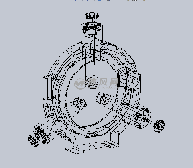 滚轮中心架设计模型 - solidworks机械设备模型