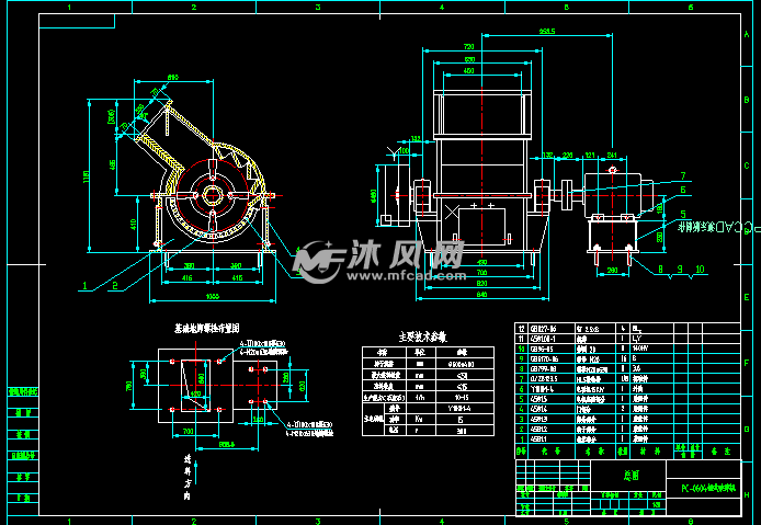 PC-0604 锤式破碎机装配图 - AutoCAD筛分与