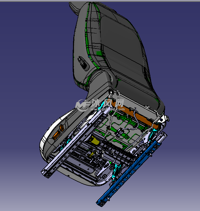 电动八向调节汽车座椅catia