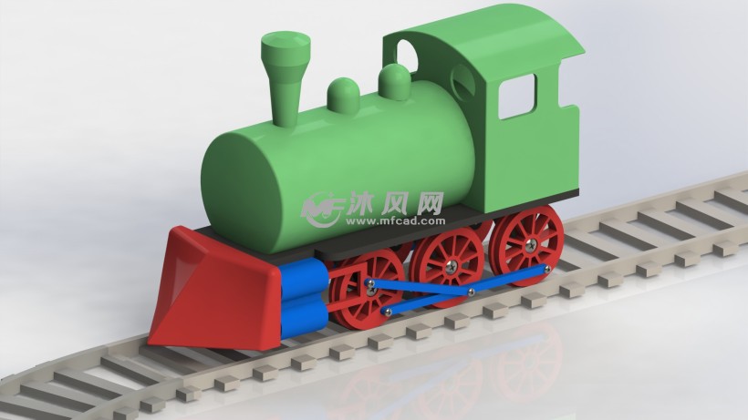 玩具蒸汽火车头设计模型 - solidworks玩具公仔