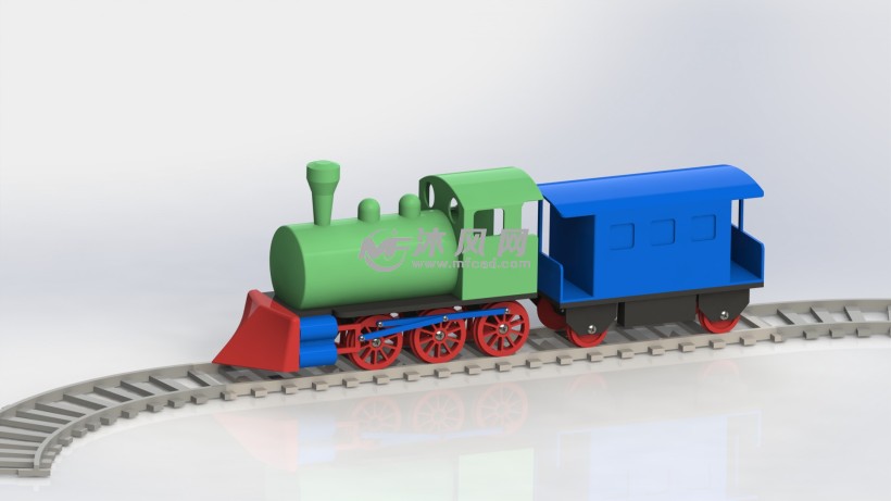 玩具蒸汽火车头设计模型 - solidworks玩具公仔