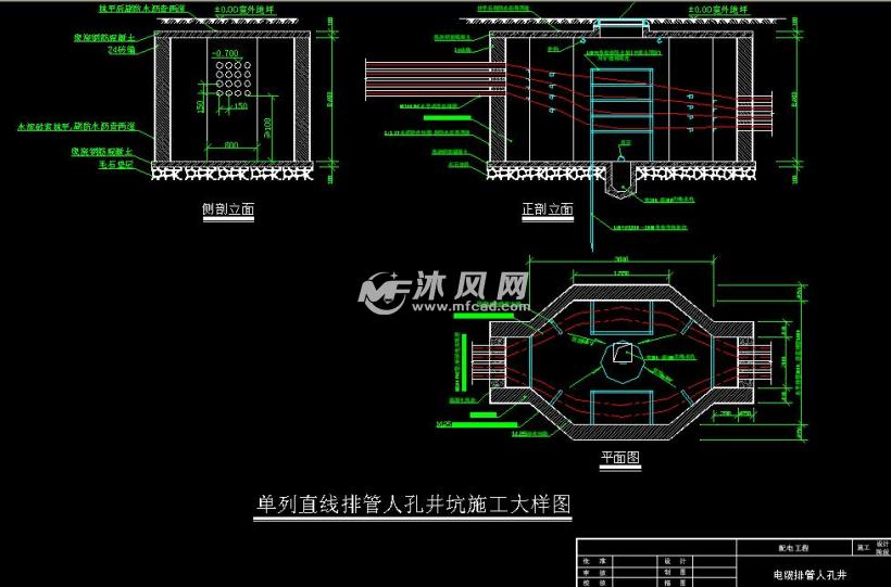 电力电缆人孔井及手孔井施工图