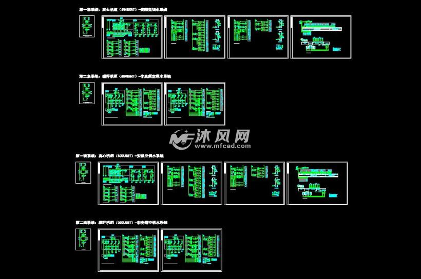二套中央空调配电系统设计图 - AutoCAD电气原