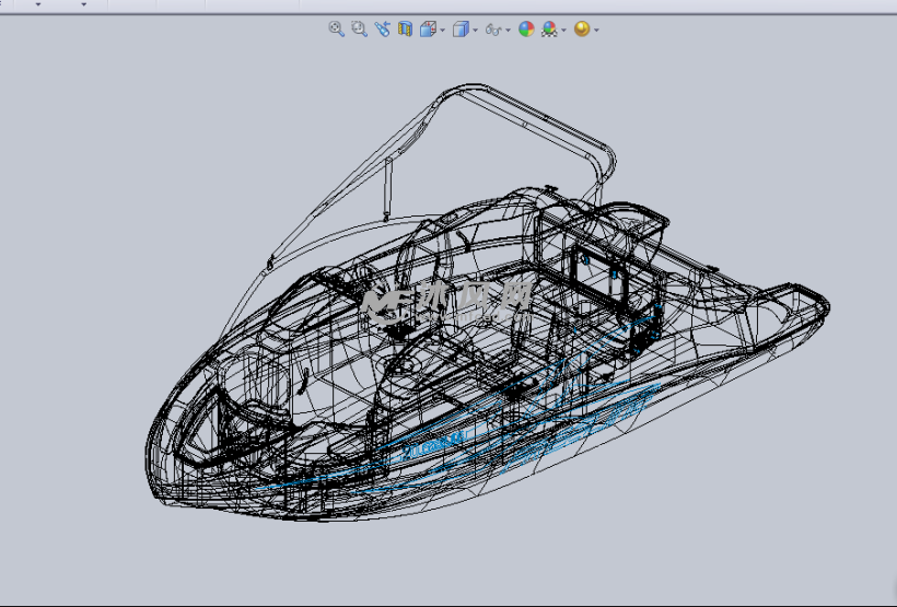快艇设计模型线性结构图