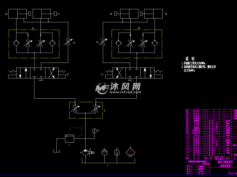 液压升降机液压系统原理图