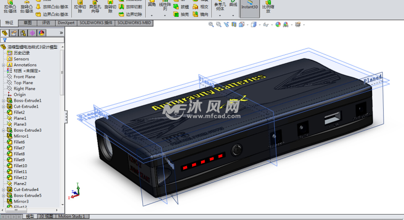 溶缩型锂电池 - solidworks生活用品类模型下载