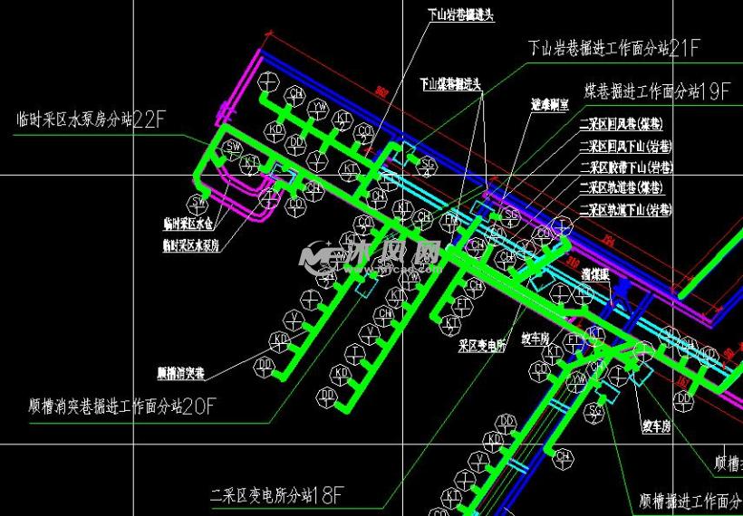 潞安集团监控系统传感器布置图 - AutoCAD工业