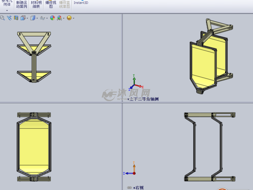 打造家具之双层床设计模型三视图