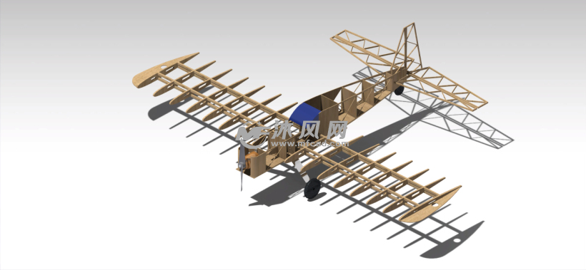 平面3d木质拼图飞机设计模型