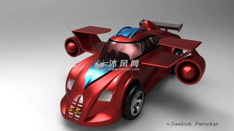 (未来)飞行汽车设计模型 - solidworks交通工具